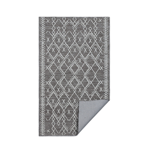 Modern Geometric Area Rug Rectangle Gray White Flat Weave Stain Resistant Rubber Backing Living <b>Room</b> Use - Product Image 4