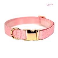 Collier pour chien en cuir artificiel gravé avec boucle en métal pour chien de petite, moyenne et grande taille