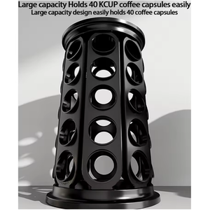360. Support de capsules de café en plastique à grande capacité rotatif pour 40 capsules, support de rangement pour capsules de café, organisateur de capsules de café, support pour capsules K - Product Image 6