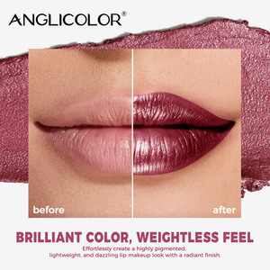Rouge à lèvres métallique nacré Anglicolor 4g, brillance éblouissante, longue tenue, hydratant, maquillage - Product Image 5