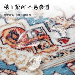 Alfombra de Estilo Persa, Rectangular, con Patrón Geométrico de Medallones, de Fibra de Poliéster, para Sala de Estar, Antideslizante, Fácil de Limpiar - Product Image 4