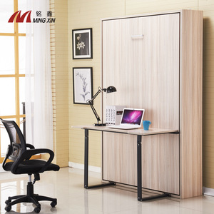 Ming Xin <b>Folding</b> Murphy Bed With <b>Desk</b> Wood And Steel Modern Design For Living Room Bedroom - Product Image 1