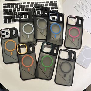 Coque de téléphone magnétique translucide givrée antidérapante de luxe pour 16/<span class=keywords><strong>11</strong></span> <span class=keywords><strong>Pro</strong></span> Max/Plus avec couleurs patchwork et grip - Product Image 2