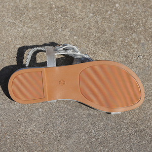 Nouvelles sandales plates pour femmes, grande taille, avec strass, mode transfrontalière, été, plage - Product Image 4