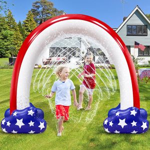 Arroseur pour enfants 8ft x 5.5ft, jouet aquatique extérieur pour le 250e anniversaire, jeux d'eau pour fêtes d'été en jardin, fête de l'Indépendance, pour adultes et enfants - Product Image 1