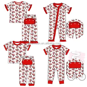 Puresun 100% organic cotton tractor print boy clothing set butt pocket boys farm designs kids pajamas