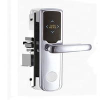 Poignée de porte électronique de sécurité antivol en alliage de zinc poli, étanche, avec accès par carte RFID, carte de proximité et carte-clé intelligente
