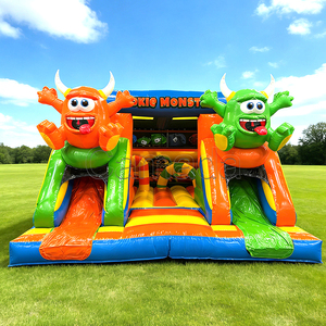 Château gonflable et toboggan Cookie Monster pour enfants, château gonflable personnalisé, structure gonflable pour enfants, aire de jeux extérieure - Product Image 4