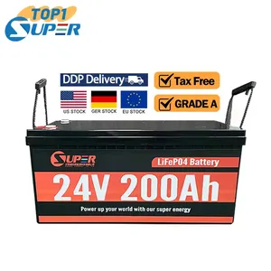 Deep Cycle High Performance Sealed Lifepo4 Battery Pack 12V 24V 100Ah 200Ah 300Ah Lithium ion Battery for Car Auto Solar Storage