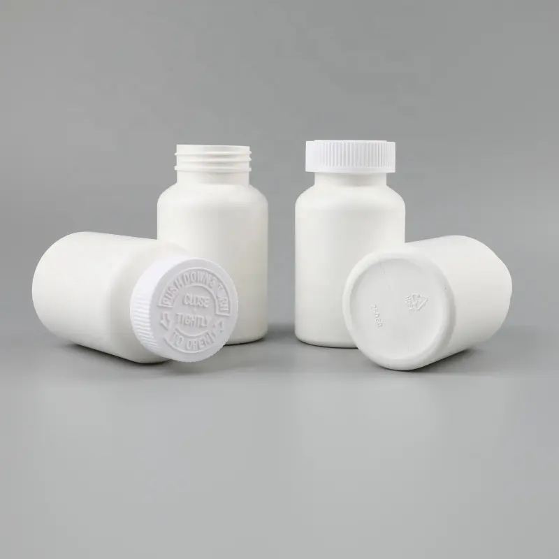 BPA Free 250ml Boston HDPE Weiße Pillen flasche Kunststoff Medizinische Kapsel Vitamin flasche Kinder sichere Pillen flasche