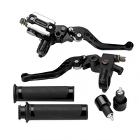 Kit combiné universel réglable en acier inoxydable pour poignée d'accélérateur, levier d'embrayage et levier de frein pour moto tout-terrain, VTT et scooter - Vente chaude
