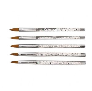 Kit de pinceaux à ongles en nylon pur avec paillettes, manche acrylique, pour peinture, dessin, salon de manucure - Product Image 1