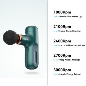 2026 Professional 4 Heads Deep Tissue Percussion Vibrating Body Facial Muscle Mini Massage Gun with <b>Heat</b> and Cold - Product Image 6