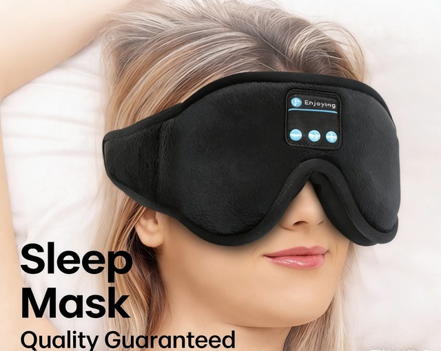Sleep Mask Headphones Wireless 5.0 Eye Mask for Sleeping Side/Back Sleepers Travel Music Headsets