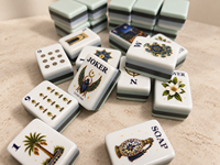 Jeu de Mahjong Américain Marocain Personnalisé 160 Tuiles Acryliques Multicouches Jeu de Société Botanique Céleste avec Jokers NMJL