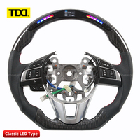 Setir Kemudi TDD Mewah Berbahan Kulit dan Serat Karbon 4-Spoke 40mm untuk Mazda RX8/MX5/CX60/CX7/CX9/3/6/Axela