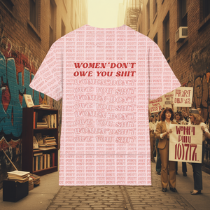 Camiseta feminista para mujer Don't Owe You Shit, estilo vintage, cuello redondo, manga corta, 100% algodón, corte regular, para todas las estaciones - Product Image 2