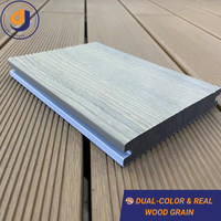 Planche de terrasse composite bicolore solide, imperméable, antidérapante, ignifuge, écologique et résistante aux UV - Revêtement de sol WPC Premium 15 ans