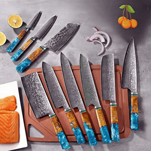 <span class=keywords><strong>Set</strong></span> <span class=keywords><strong>di</strong></span> <span class=keywords><strong>coltelli</strong></span> damasco professionale per Chef cucina cucina cucina Santoku <span class=keywords><strong>coltelli</strong></span> manico in legno Multi-funzione fabbrica all'ingrosso - Product Image 1