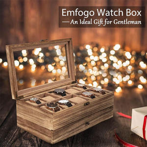 กล่องนาฬิกาไม้ทรงสี่เหลี่ยมคุณภาพสูง ทำด้วยมือ ผลิตตามสั่ง เป็นมิตรกับสิ่งแวดล้อม ป้องกันการเกิดรอยขีดข่วนจากเลเซอร์ 10 ช่อง สำหรับจัดเก็บและโชว์ กล่องของขวัญ DS - Product Image 6