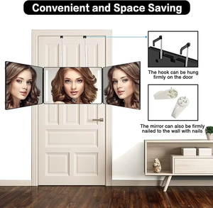 Hot Bán 360 Độ Tri-Gấp Thợ Cắt Tóc Trang Điểm Gương Có Thể Điều Chỉnh Móc 3 Cách 3-Mặt Gương Cho Cắt Tóc 1-Năm Hộ Gia Đình - Product Image 6