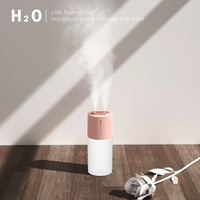 Humidificateur d'air portable rechargeable par USB à double pulvérisation, diffuseur d'huiles essentielles, aromathérapie, lumière LED 7 couleurs, purification