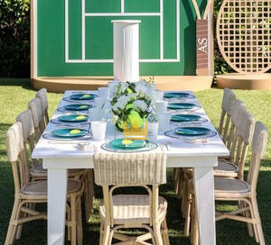 Silla apilable de mimbre personalizada para niños, respaldo y asiento de color pastel, patas de madera maciza, muebles para fiestas de cumpleaños y eventos de Baby Shower - Product Image 6