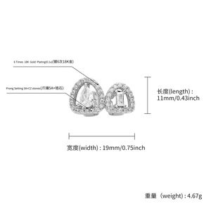 Anneaux de <span class=keywords><strong>nez</strong></span> creux double cœur Grand Zircon Bijoux de corps tendance Hip-Hop Halloween Personnalité Mode Dents d'or de haute qualité - Product Image 4