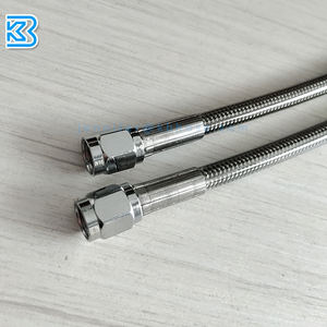 Tubi <span class=keywords><strong>Freno</strong></span> Universali AN3 3AN -3 in Acciaio Inox Intrecciato Rivestiti in PVC Trasparente con Terminali Girevoli Cromati - Product Image 2