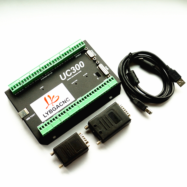 LYBGACNC NVUM Upgraded Mach3 USB CNC Motion Control Card UC300 3/4/5/6 Axis Breakout Board, 300KHz, 24VDC, Standard MPG Support