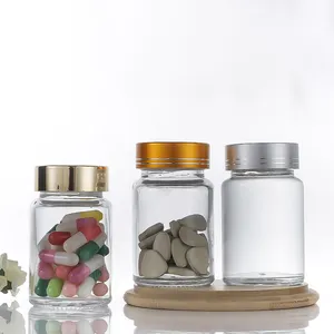 F 100ml 120ml flaconi di vetro per pillole farmaceutiche smerigliate con tappo medicina vitamina 150ml capsule bottiglie di vetro con tappo a vite