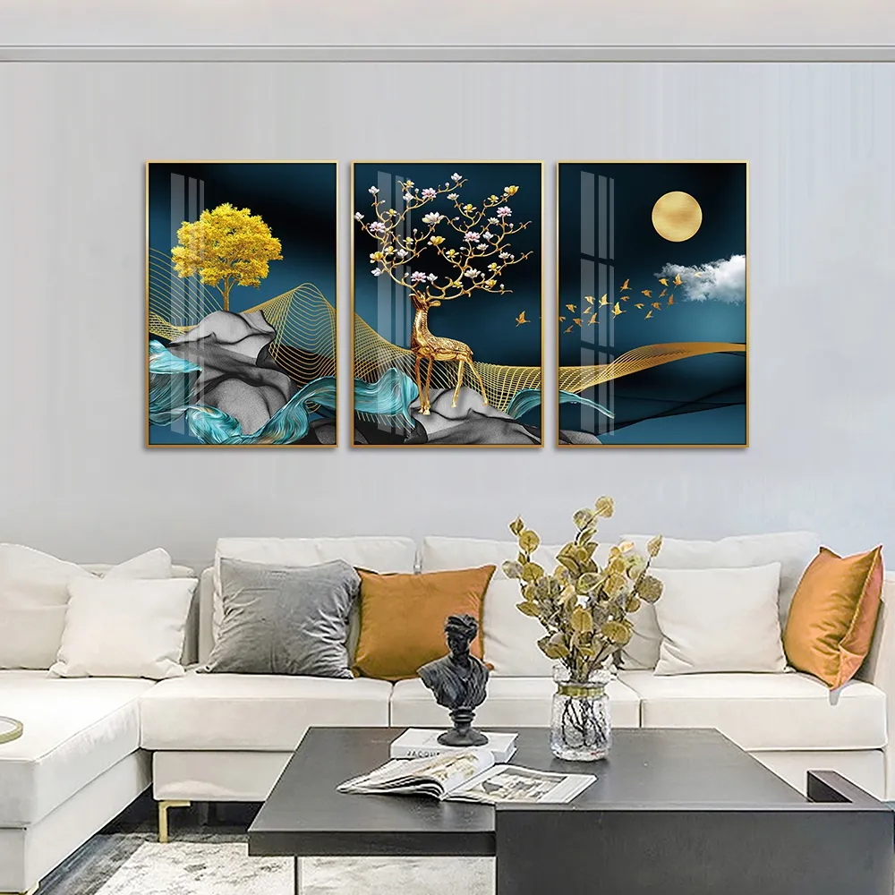 Huamiao 40 * 60cmファンタジー風景壁アート絵画リビングルームの家の装飾クリスタル磁器絵画