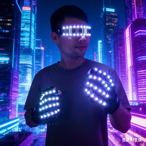 Gants néon lueur LED de haute qualité 6 couleurs au choix mitaines de Performance de danse moderne pour Rave Disco Bar-pour accessoire de noël - Product Image 1