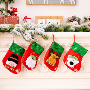 Youlun petites décorations de bas de noël pendentif de sac de bonbons pour enfants en forme de chaussette pour sac cadeau de scène de fête de vacances - Product Image 3