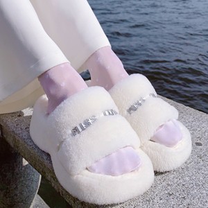 Chaussons d'intérieur en fourrure moelleuse à bout ouvert en véritable <span class=keywords><strong>peau</strong></span> de <span class=keywords><strong>mouton</strong></span>, <span class=keywords><strong>pantoufles</strong></span> de luxe en fourrure pour femmes - Product Image 3