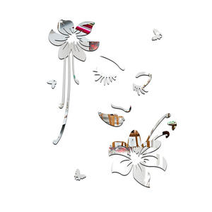<span class=keywords><strong>Romantique</strong></span> Creative 3D Girl Louts Miroir Acrylique <span class=keywords><strong>Stickers</strong></span> Muraux Vente Chaude Visage Fleurs Mur Art pour <span class=keywords><strong>Chambre</strong></span> et Salle de Beauté - Product Image 2
