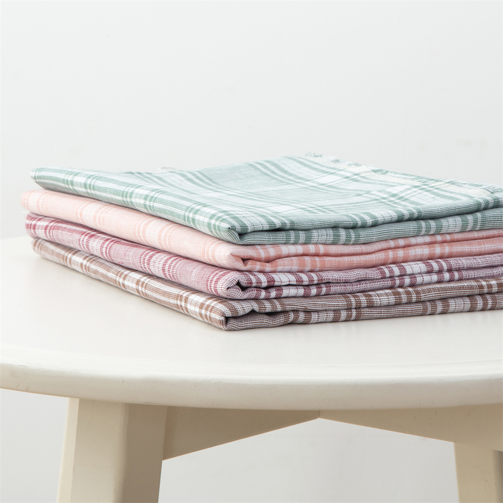 softer 100% linen fabric, 125 gsm, pure European flax, OEKO-Tex certified for garment , big Check pattern