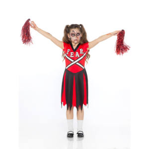 ODM vente entière Halloween pom-pom girl Cosplay <span class=keywords><strong>Costume</strong></span> pour filles <span class=keywords><strong>Zombie</strong></span> peur Leader <span class=keywords><strong>Costume</strong></span> de scène pour enfants - Product Image 4