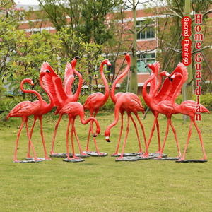 Sculpture de flamant rose en fibre de verre sur mesure, taille réelle, pour la décoration de jardin, de parc et de paysage - Product Image 5