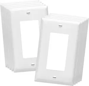 Atacado Decorator Light Switch ou Receptáculo Outlet Wall Plate Tamanho 1-Gang C660R1-W-10PCS Branco GFCI Plástico Wallplates