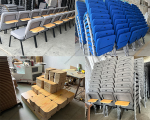 Cadeira de Igreja Moderna Usada em Promoção e Mobiliário para Teatro, Cadeiras de Igreja Estofadas Empilháveis, Cadeiras de Igreja com Porta-Livros - Product Image 5