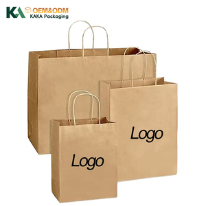 ถุงกระดาษครา<span class=keywords><strong>ฟ</strong></span>ท์แบบ<span class=keywords><strong>ย</strong></span>่อ<span class=keywords><strong>ย</strong></span>สลายได้เป็นมิตรกับสิ่งแวดล้อม KAKA  แบบกำหนดเองได้ พร้อมหูหิ้วแบบเกลี<span class=keywords><strong>ย</strong></span>ว สำหรับใส่ของขวัญ อาหาร และช้อปปิ้ง - Product Image 1
