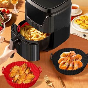 8 Inch Silicone Air Fryer Liners BPA Free Non-Stick Reusable Mat Wholesale Baking Pastry Tools for Cooking - Product Image 3