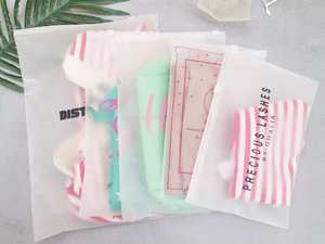 Tùy Chỉnh In Ấn Logo Tái Sử Dụng Frosted Nhựa Bao Bì Túi Quần Áo Bao Bì Dây Kéo Túi Nhựa Zip Khóa Túi Cho T-shit - Product Image 3