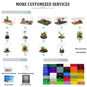 Tùy biến Acrylic vật nuôi bò sát côn trùng hiển thị trường hợp 360 độ cao trong suốt Vật nuôi cung cấp hộp cho ăn Acrylic - Product Image 5