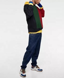 Nouveau design personnalisé <span class=keywords><strong>tendance</strong></span> patchwork couleur hommes pulls à capuche - Product Image 4
