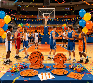 DAMAI Hot Selling Disposable Tableware Set Basketball Sports Themed Party Supplies Ready In Stock include napkins plates dishes - Product Image 3