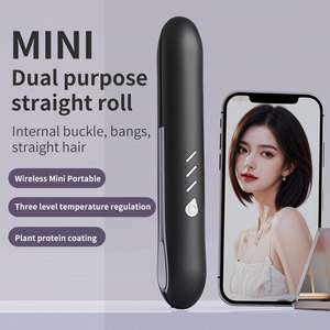 Mini fer à lisser et à boucler professionnel sans fil en céramique, portable, pour les voyages et l'utilisation en hôtel - Product Image 2
