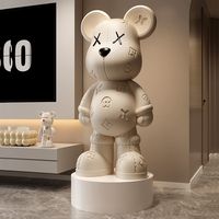 Tirelire en résine de luxe léger pour la décoration du salon et du meuble TV - Cadeau de pendaison de crémaillère pour une nouvelle maison, ornement en résine en forme d'ours