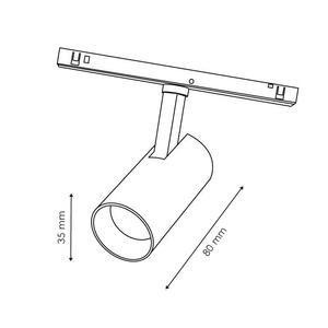 Faretto LED 7W per Binario Magnetico Bianco 48V, Temperatura di Colore 4500K, Ideale per Illuminazione di Spazi Commerciali - Product Image 1